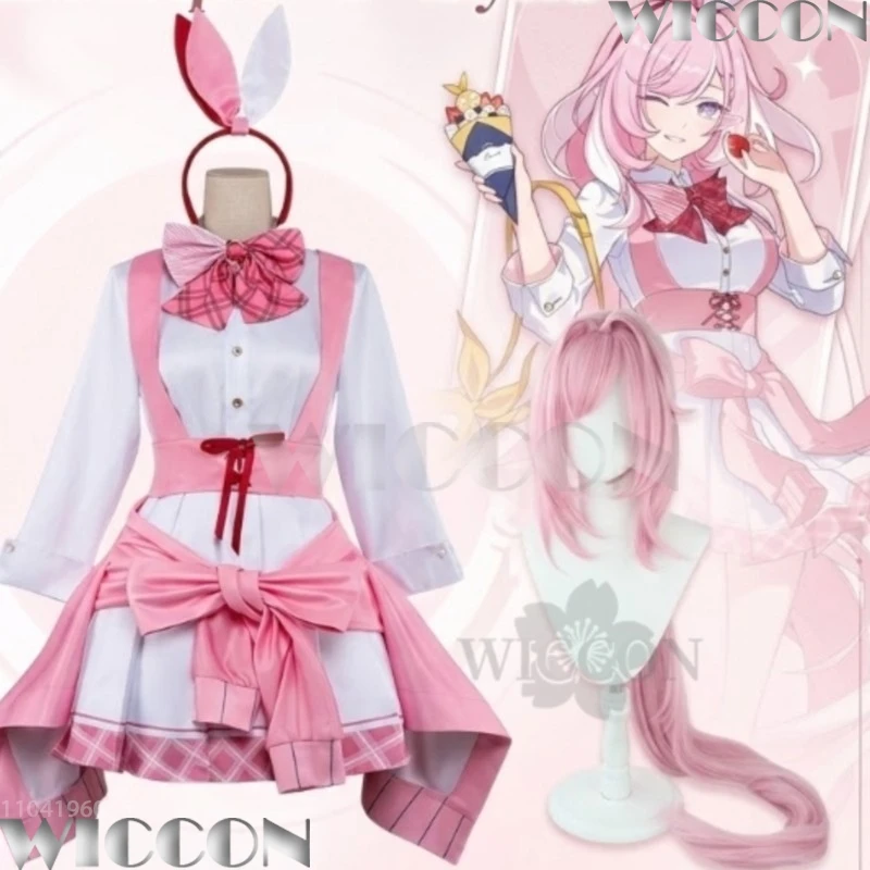 

Новый наряд Elysia: розовая униформа горничной в стиле Kawaii, мини-платье Jirai Kei для косплея на Хэллоуин, Honkai Impact 3, кроссовер, Навидад, Карнавал