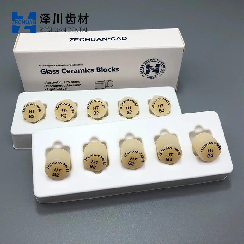 10 pcs ZECHUAN Press CAD/CAM Dental Lab Glass Ceramic Blocks Lithium Disilicate