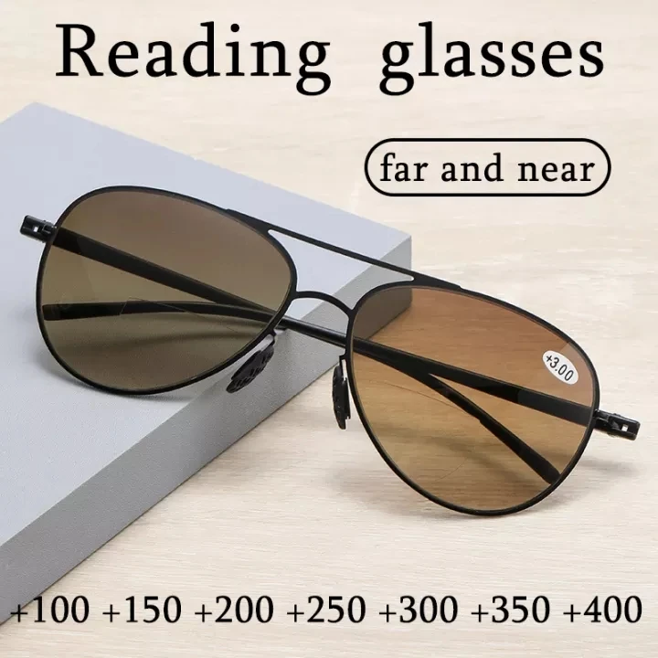 Fashion Reading Sunglasses Men Bifocal Presbyopic Eyeglasses +100 To +350 Ultralight Anti Glare Outdoor Fishing Shades Eyewear