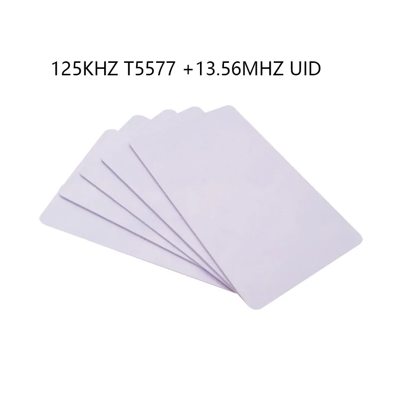 IC Chip + ID Chip UID + 5577 RFID card, Composite Smart Card 125 khz +13.56 Repeatable Erasable Access Card  10 Pcs/Lot
