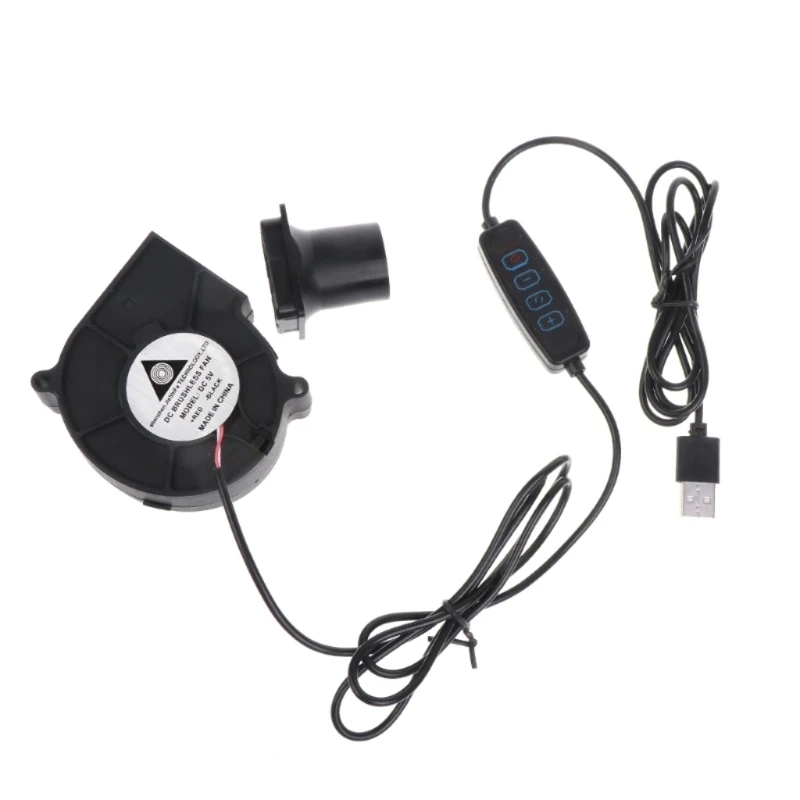 Mini Blower 5V USB Plug Blower Fan Portable Centrifugal Fan with Speed Controller 2500RPM BBQ Grill Cooking Blower