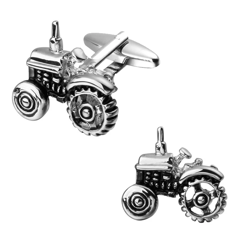 DY Men's French shirt cufflinks made of copper material classic style tractor design fashionable clothing accessories