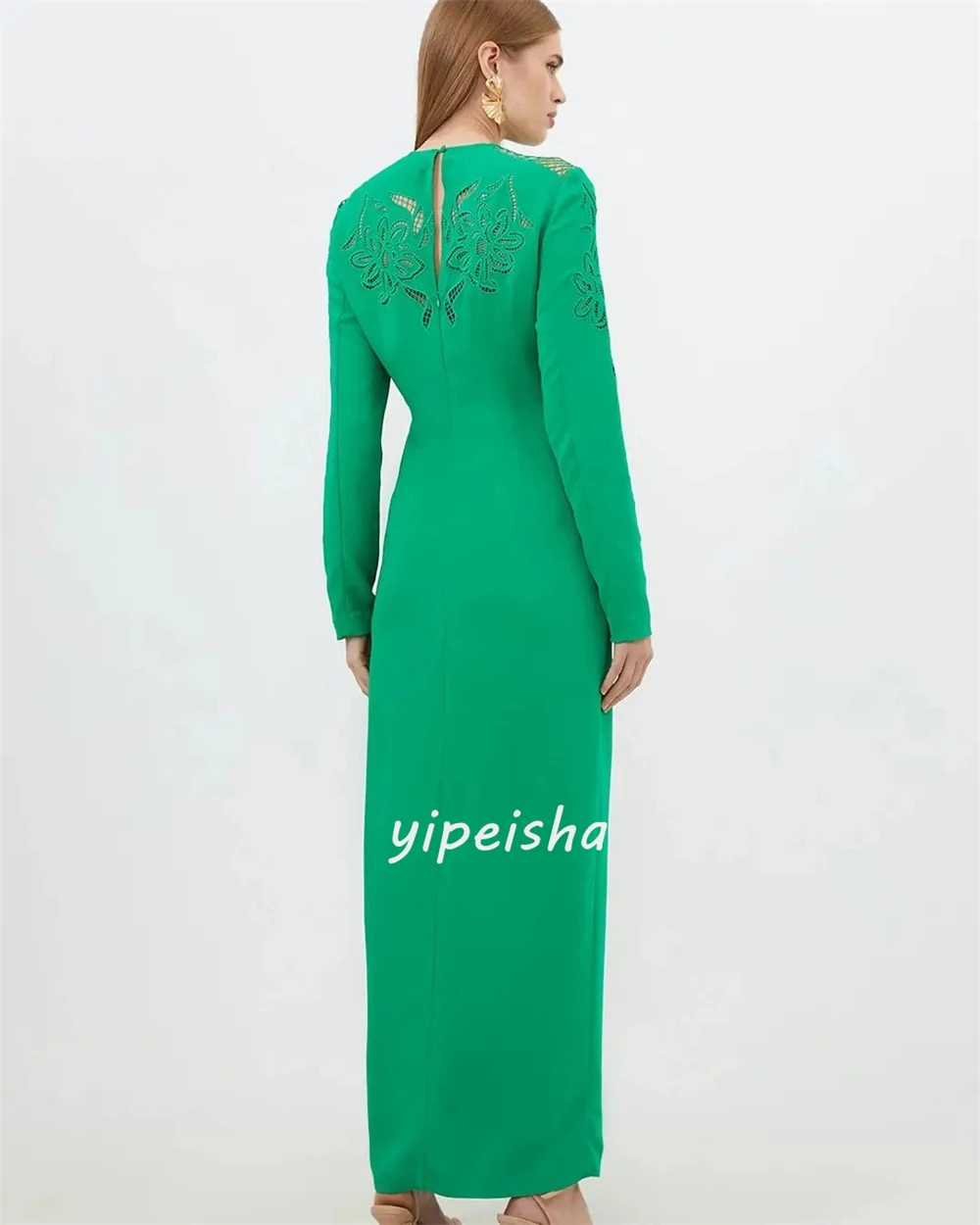 Simple Jersey Pattern Straight O-Neck Midi Dresses Celebrity Dresses Exquisite Modern Style Elegant High Quality Unisex