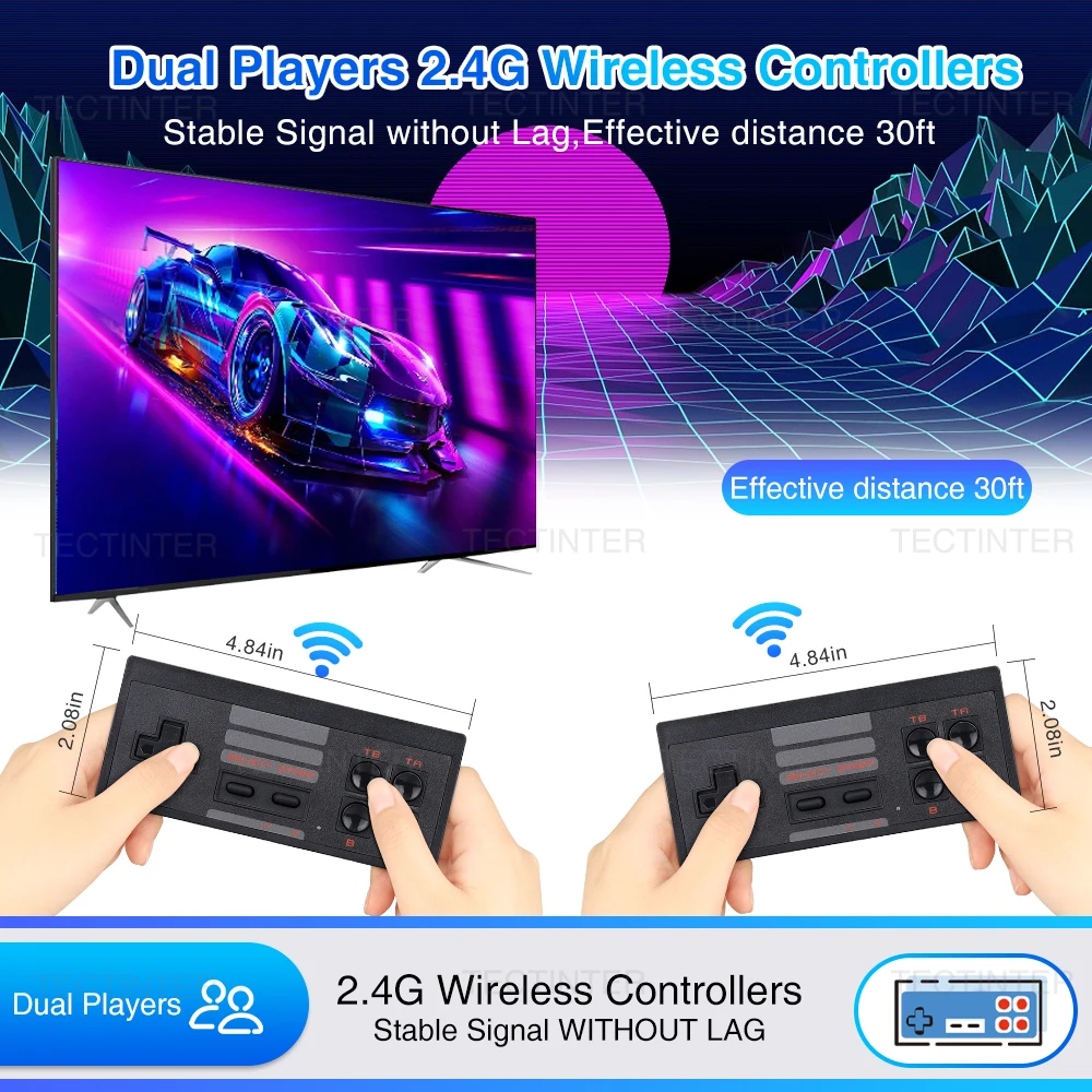 Video Game Console HDMI-Compatible Mini TV Game Stick Built in 1800 Classic 8 Bit Games Retro Handheld Game Player Dual Gamepad