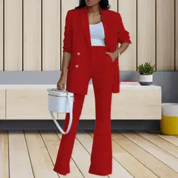 Odzież damska 2024 Autumn New Solid Color Casual Suit Wide-leg Pants Suit Two-piece Suit Ensemble Femme 2 Pièces été