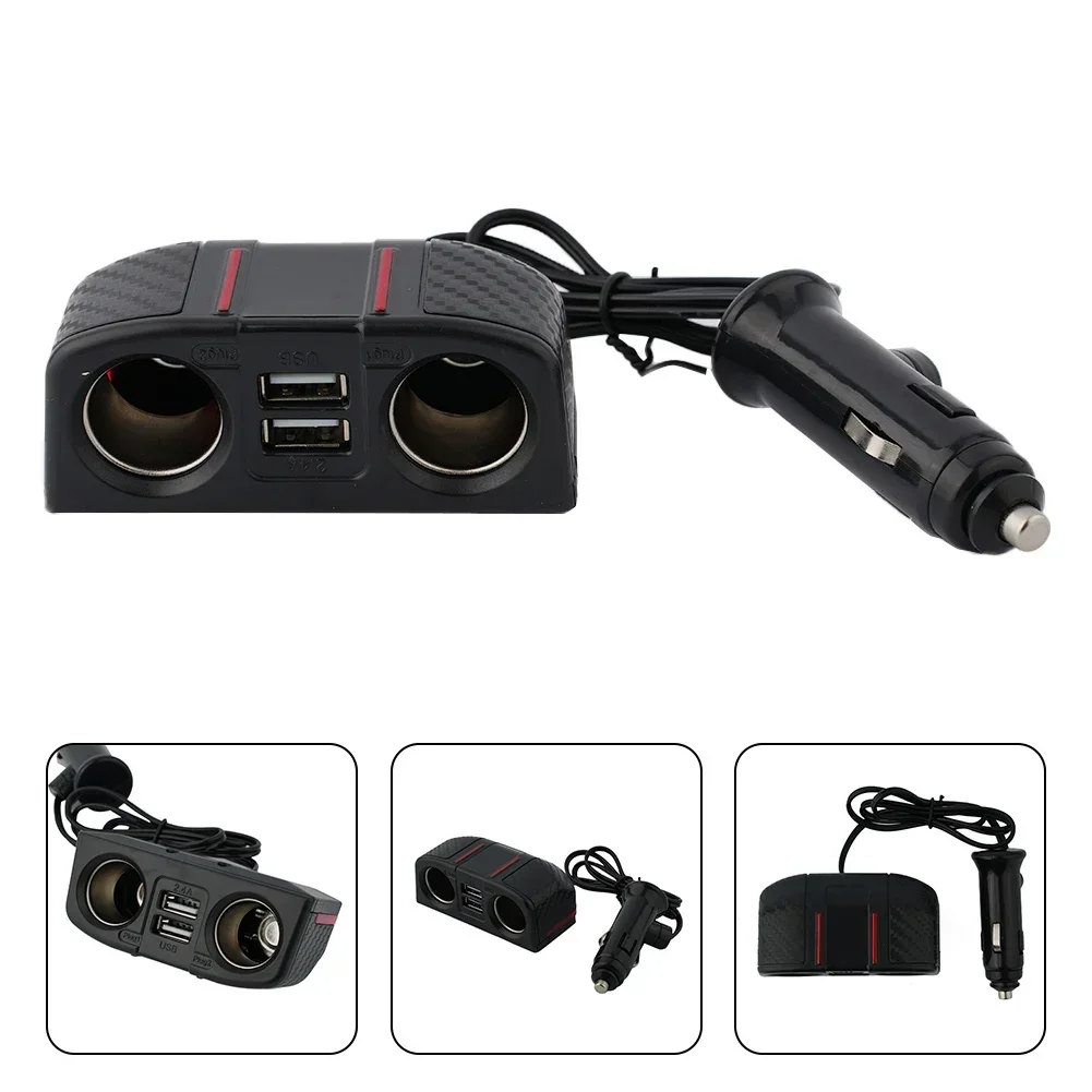 Car Charger Dual USB Cigarette Lighter Socket Car Multifunction Charger 2 Way Cigaret Lighter Splitter 2 USB 12V/24V Car Charger