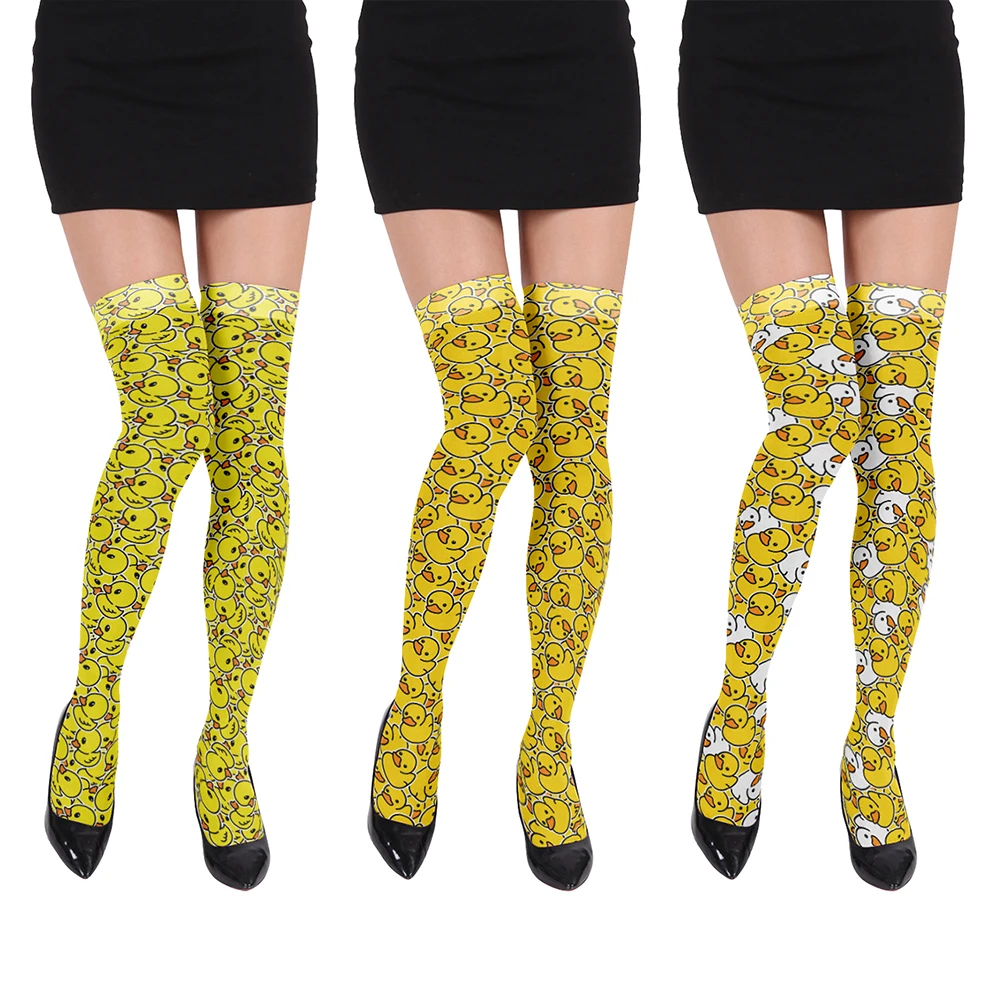 New Little Yellow Duck Over The Knee Stockings Cosplay Two-Dimensional Thigh Sexy Cute Lolita Stockings Ladies Silk Long Socks