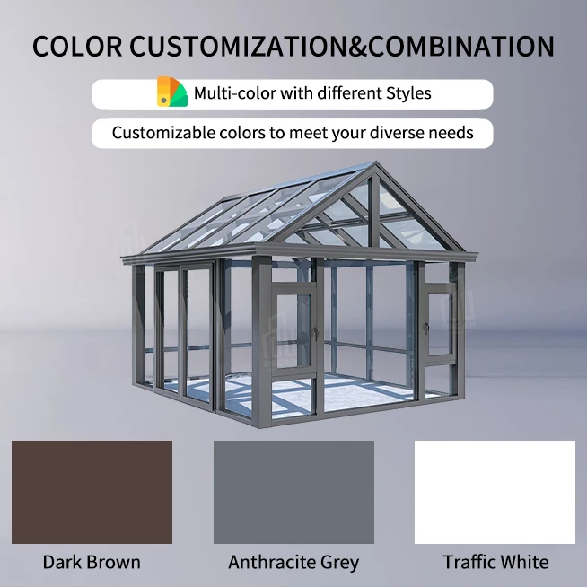 HighTransparency Glass Galvanized Steel Greenhouse for Optimal Plant Growth in Villa Residential Hotel sunroom