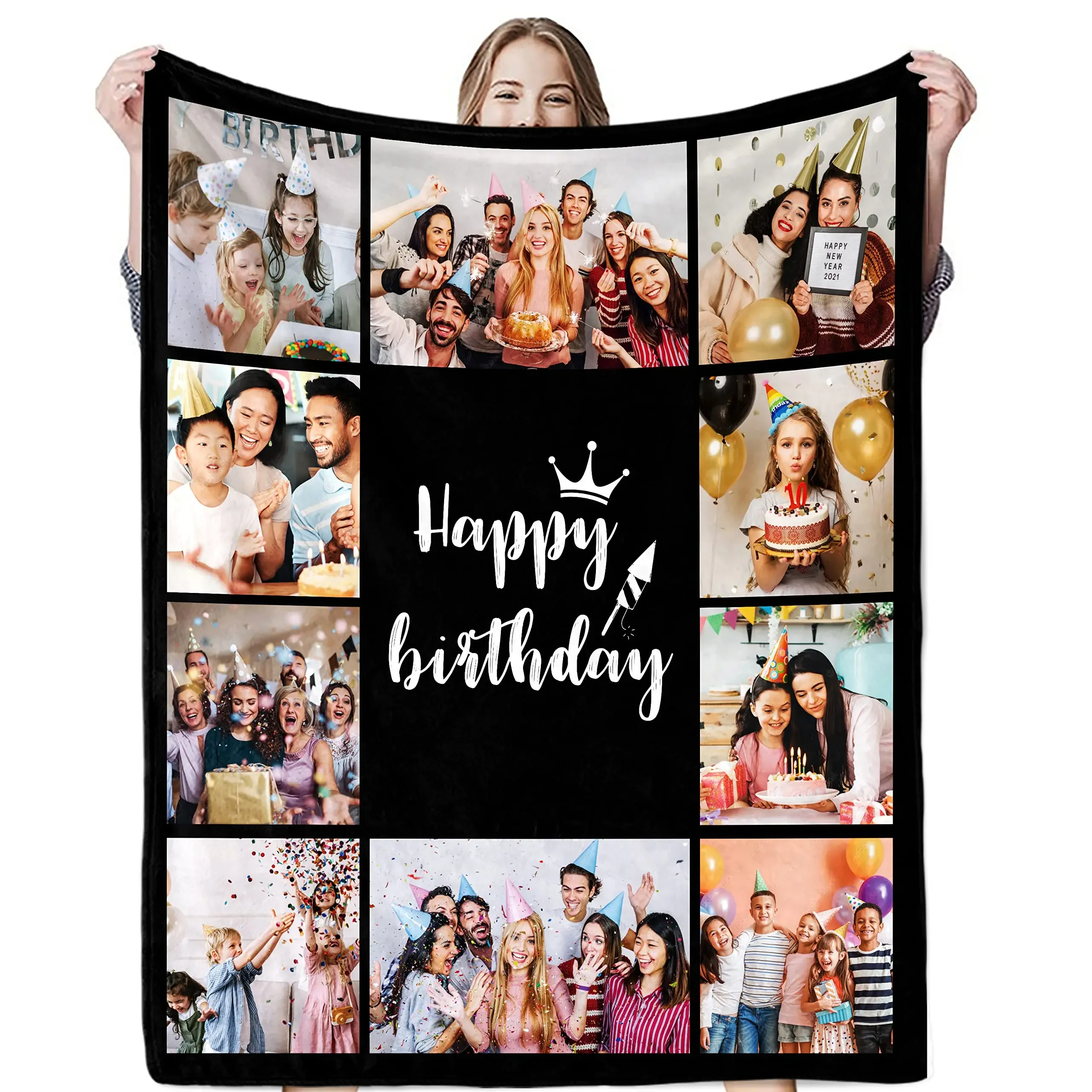 Custom Blanket Personalized Picture Throw Blanket For Memorable Mother Father Day Birthday Anniversary Christmas Valentine Gifts