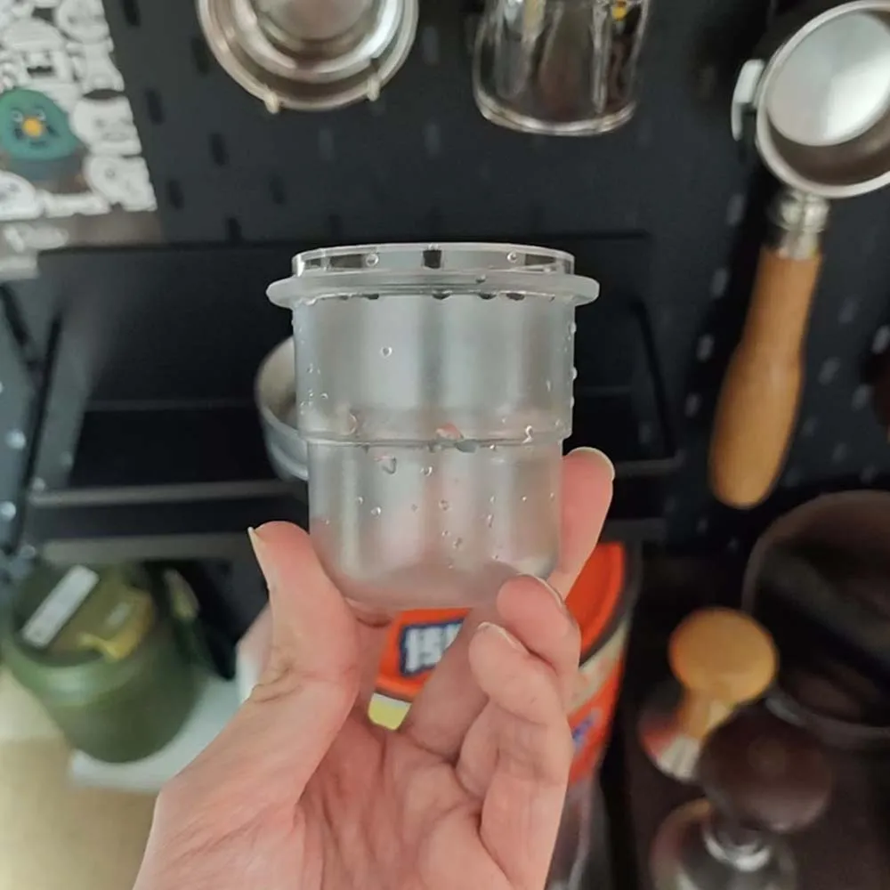Coffee Portafilter Dosing Cup Black Clear Espresso Sniffing Mug Coffee Dosing Cup Anti-Flying Powder Coffee Machine Tools 58mm
