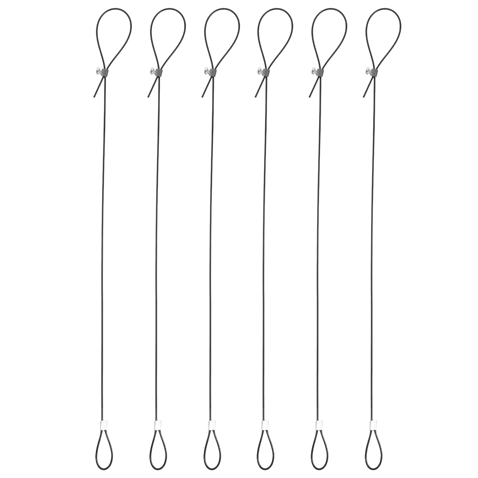 

6Pcs Black Gate Latch Cable Pull Anti-Fall Rope Adjustable Length Safety Lock for Metal Wooden Fence Door Pendant Light Hanging