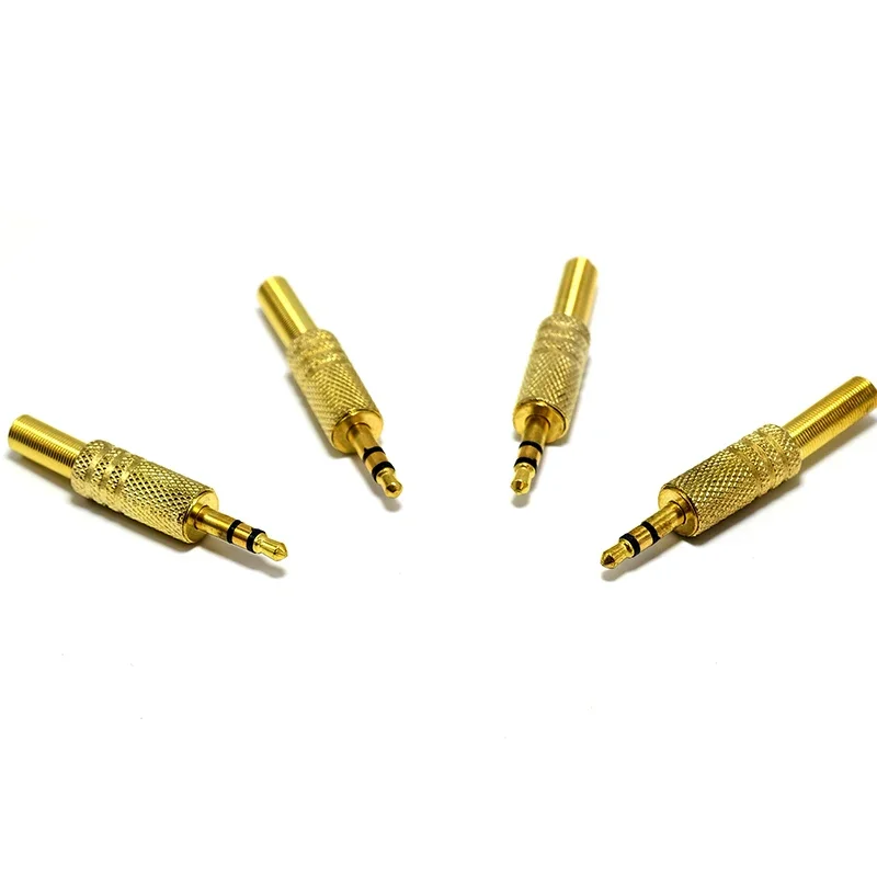 1/5/10PCS gold plated 3.5mm plug RCA Audio Connector RCA audio plug 3.5 jack Stereo Headset Dual Track Headphone