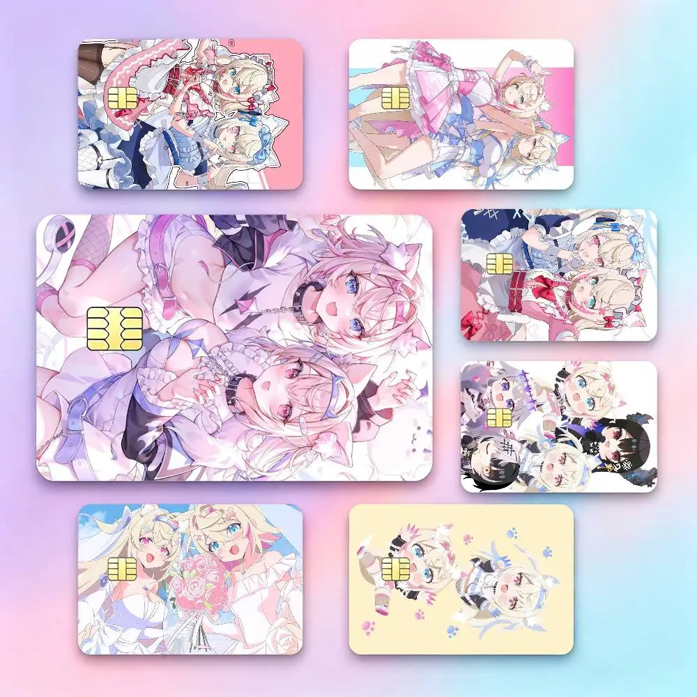 Cute Virtual Girl F-Fuwamoco Credit Card HD Stickers Game Card Decal Small Chip Waterproof Sticker Gift