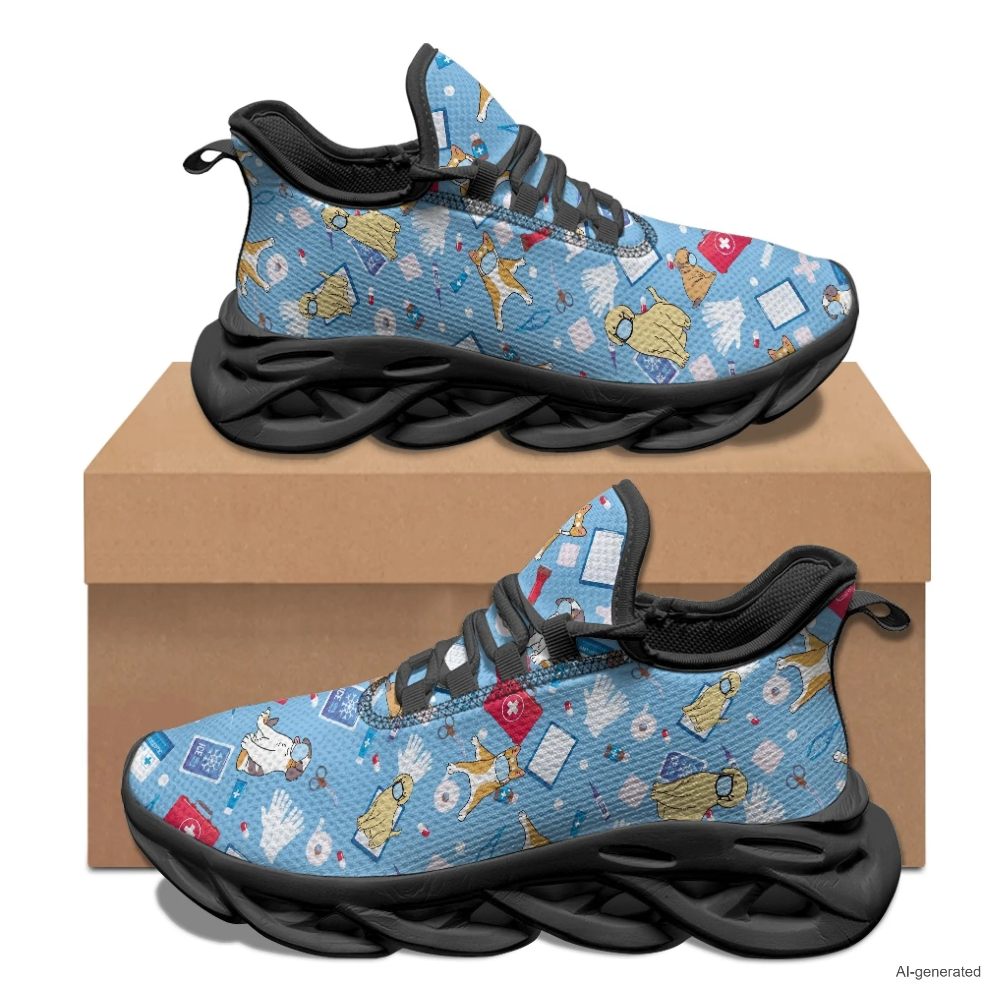 

XIXIRIMIDO Max Soul Shoes Pet Medical Pattern Print Running Shoes for Men Casual Fashion Women Snakers Walking Shoes 35-48