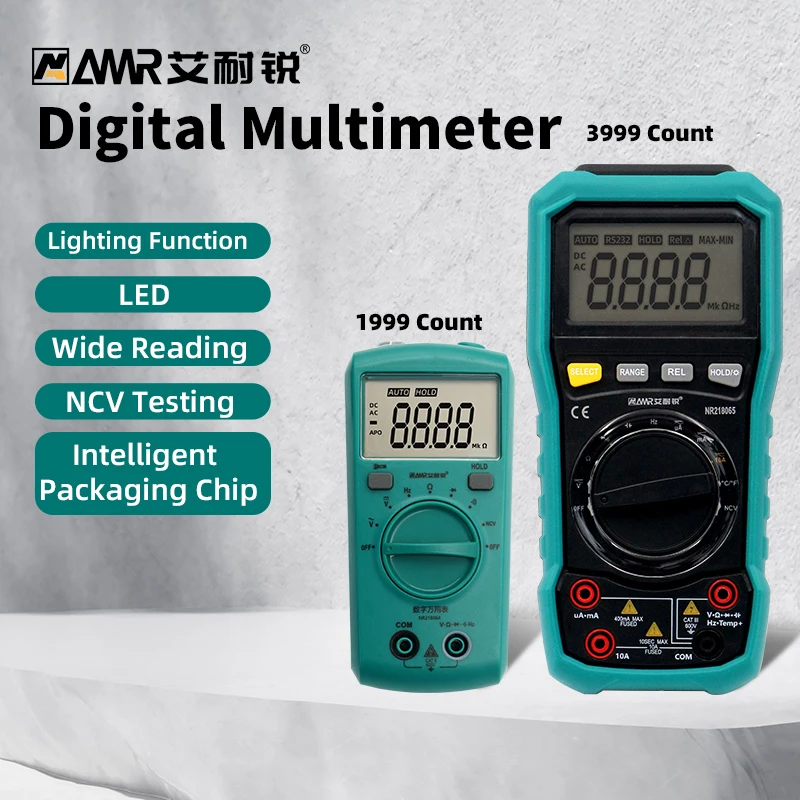 AMR Digital Multimeter Professional AC/DC Voltage Ammeter Capacitor Triode NCV Voltage Induction Electrician Tester