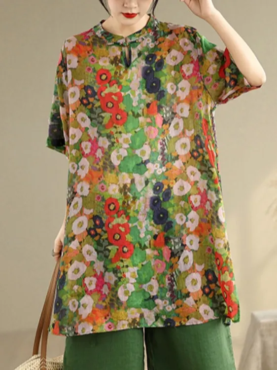 

Шикарные женские кроссовки большого размера с цветочным принтом из хлопка и льна средней длины с воротником-стойкой и боковым разрезом, повседневные поездки на работу и груша...