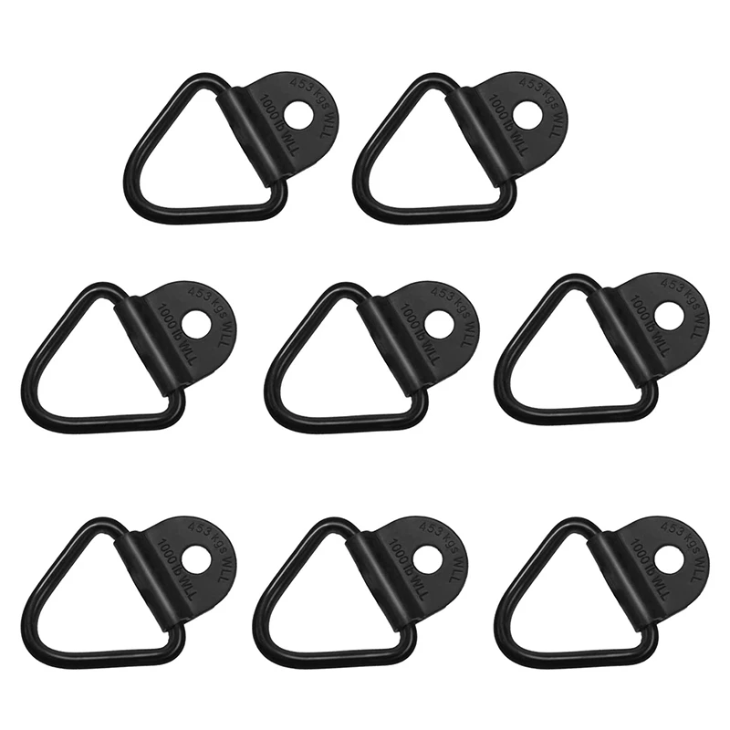 

8 Pcs Cargo V-Ring Tie-Down Anchors Black Trailer V-Ring Tie Down for Trailers Trucks D-Ring Flush Mount Pan