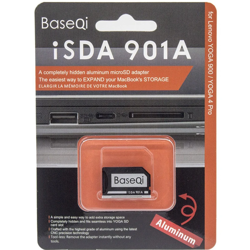 Imagem -06 - Baseqi Original para Lenovo Yoga 900 Yoga710 Yoga720 Ideapad Yoga3 Alumínio Micro Adaptador de Cartão sd