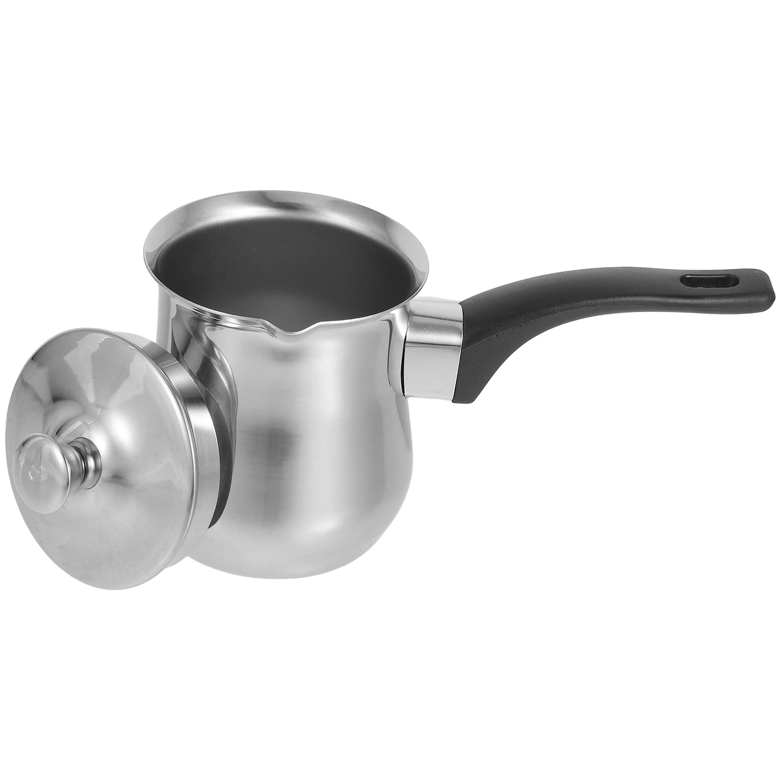

Stainless Steel Turkish Coffee Pot 360Ml Multi-Use Milk Jug Butter Melting Pan Stovetop Compatible Induction Camp Mini Sauce Pot