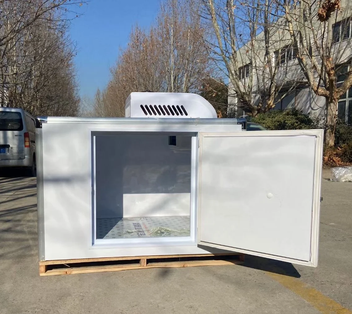 Portable mobile electric vehicle refrigerator for mobile cold storage cooling container