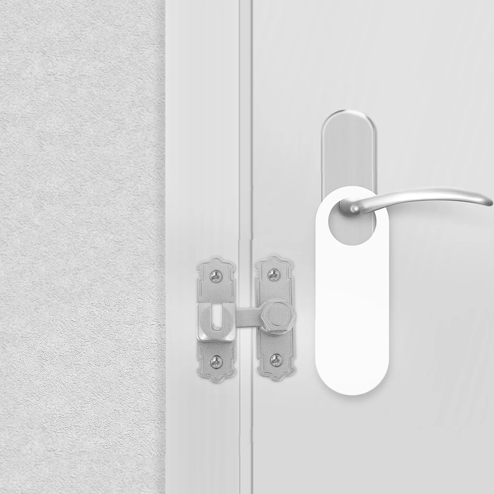 

2 pcs 90/180 Degree Door Lock Slide Latch Silver Barn Door Lock Hardware For Bathroom Bedroom Cabinet Garage Durable Smooth