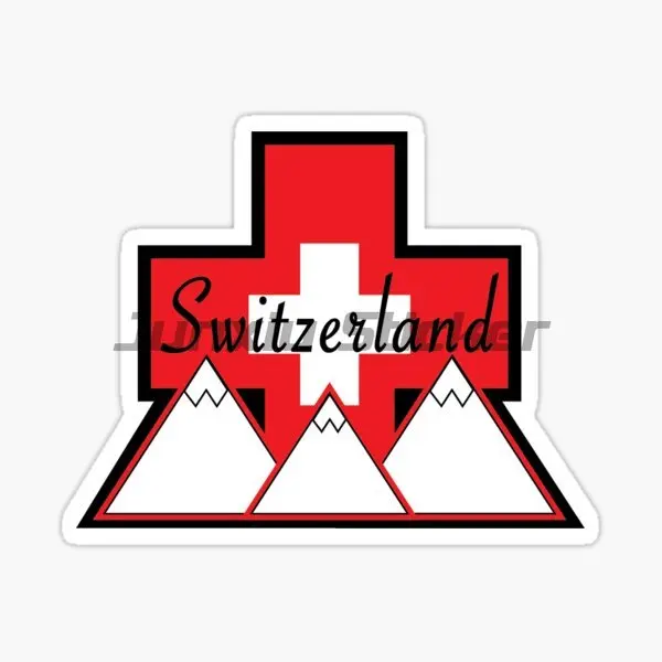 

Switzerland CH Edelweiss Flag Map Landscape Stickers Car Window Laptop Van Moto Wall Decal Customizable