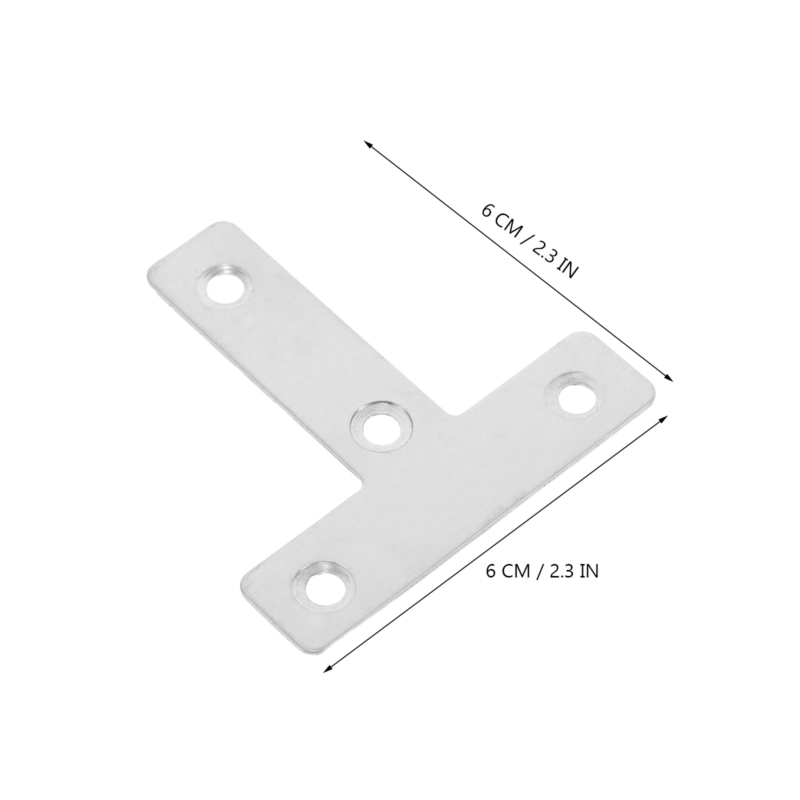 Soporte de esquina en forma de L de acero inoxidable, placa de conector plano, tornillo para muebles de madera, soportes de estante de gabinete, Metal, 25 uds.