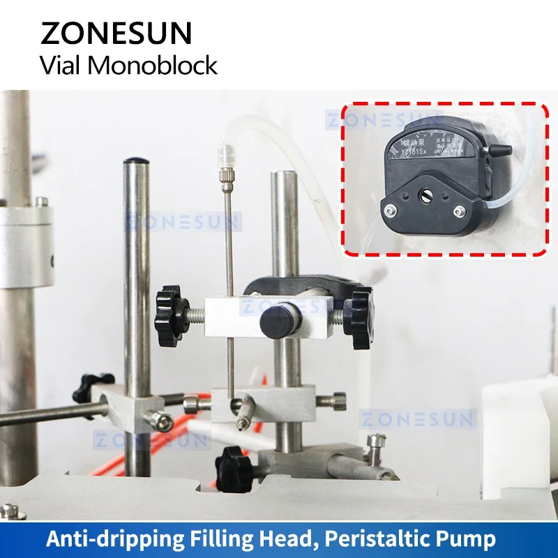 Zonesun ZS-AFC41 Automatic Vial Filling and Stoppering Machine Monoblock Filler Capper Bottle Filling and Capping Machine