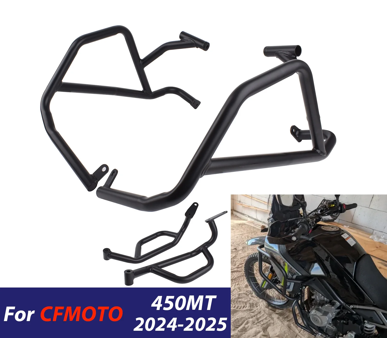 

Для CFMOTO 450MT 2024 2025 450 MT защита двигателя шоссе аварийная планка защита рамы мотоцикла бампер 450-MT аксессуары ﻿