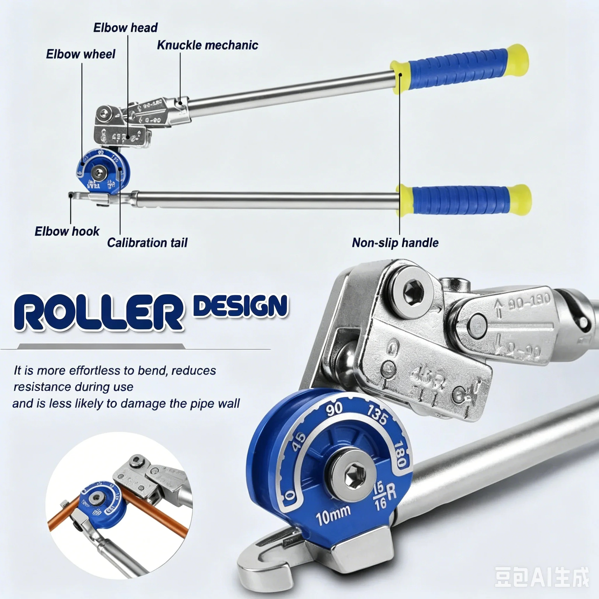 

Manual Pipe Bender 6/8/10/12mm, Lever Type Tube Bending Tool for Air Conditioner Copper Pipe, Aluminum Pipe & Stainless Steel Pi