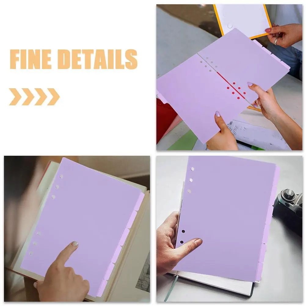 12 Pcs Notebook Pagination Management Tool Colorful PP Binder Separators Page Tabs Index Dividers Classified Labels