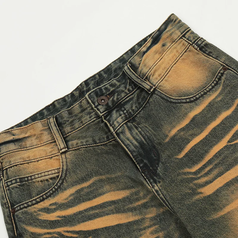 UPRAKF Pocket Jeans Distressed Denim Autumn Fashion Loose Basic High Street Pants Casual Pantalones