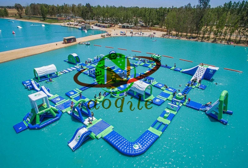 Water Floating Island Inflatable Aqua Park Commercial Inflatable Water Park With Water Slide Obstacles Course Games for Adult