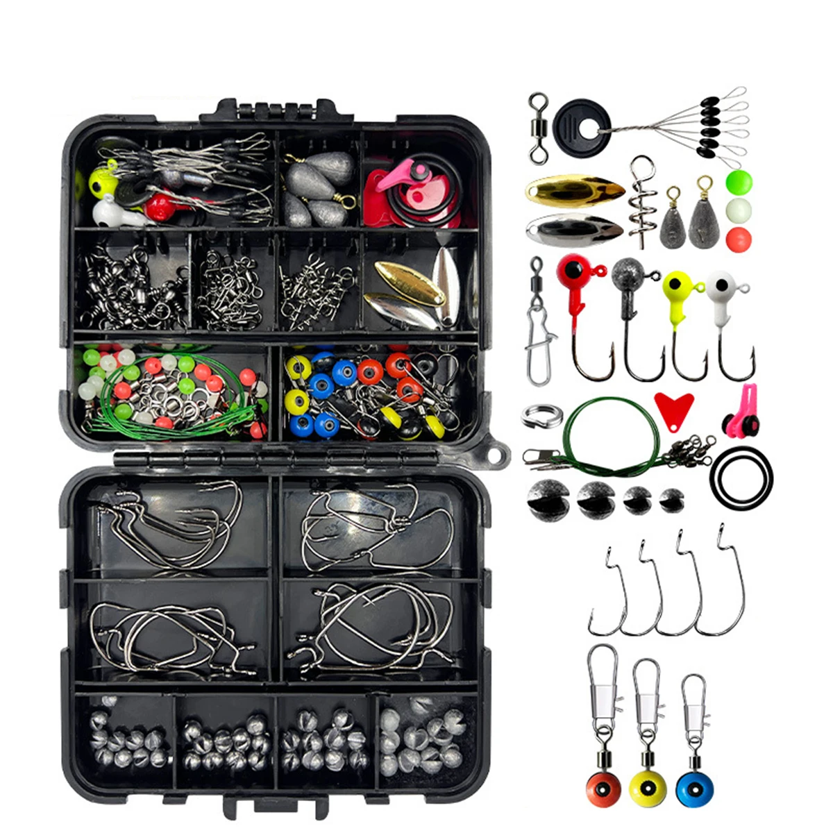 188Pcs/Set Rock Fishing Accessories Combination Set Crank Jig Hooks Lead Hooks Lure Sea Bass Saltwate Carp Fishing Accessories