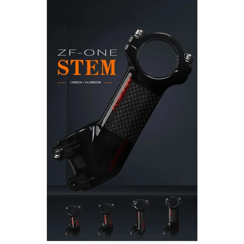 

A001 Carbon Fiber Covered Bicycle Stem for Road & Mountain Bikes, Bicycle Parts, 10° 17° 25° 35°
