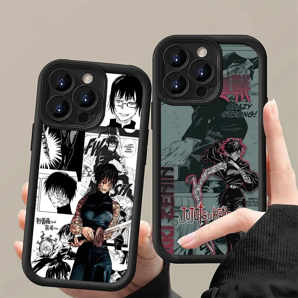 

Чехол для телефона Jujutsu Kaisen Maki Zenin для iPhone 17, 16, 15, 14, 13, 12, 11 Air Pro Max Plus, утолщенный цветной чехол из ТПУ, роскошный чехол