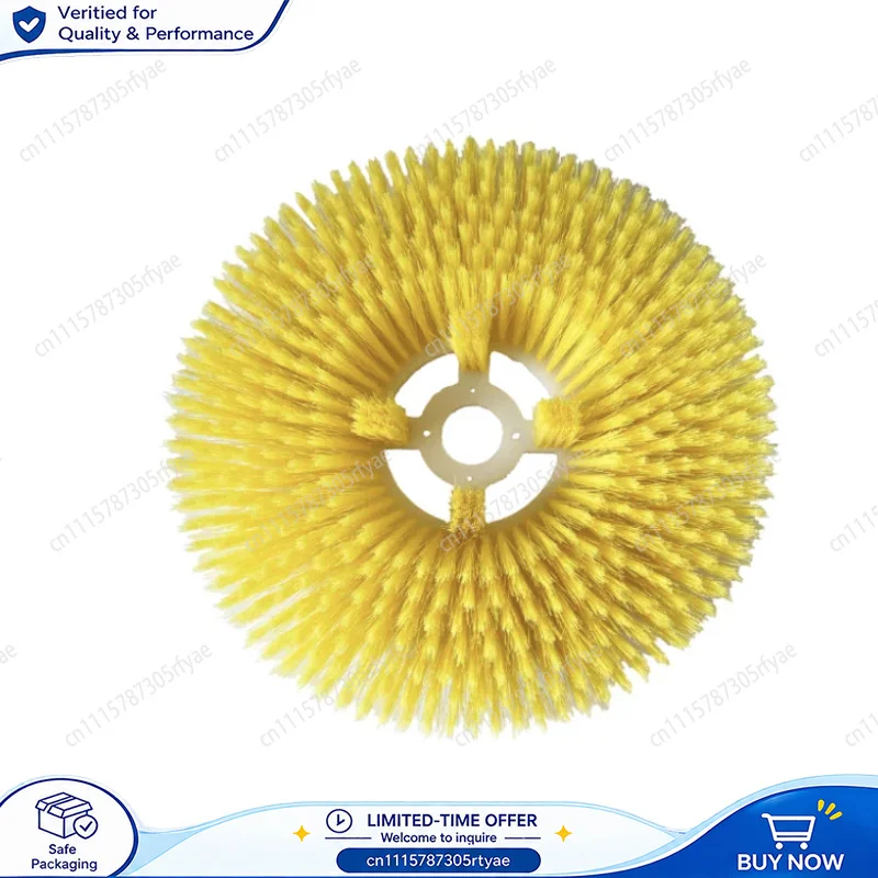 350mm Electric Solar Panel Cleaning Brush 55mm Nylon Bristles Disc Brush Long Handle PV Glass Wall Billboard Cleaner
