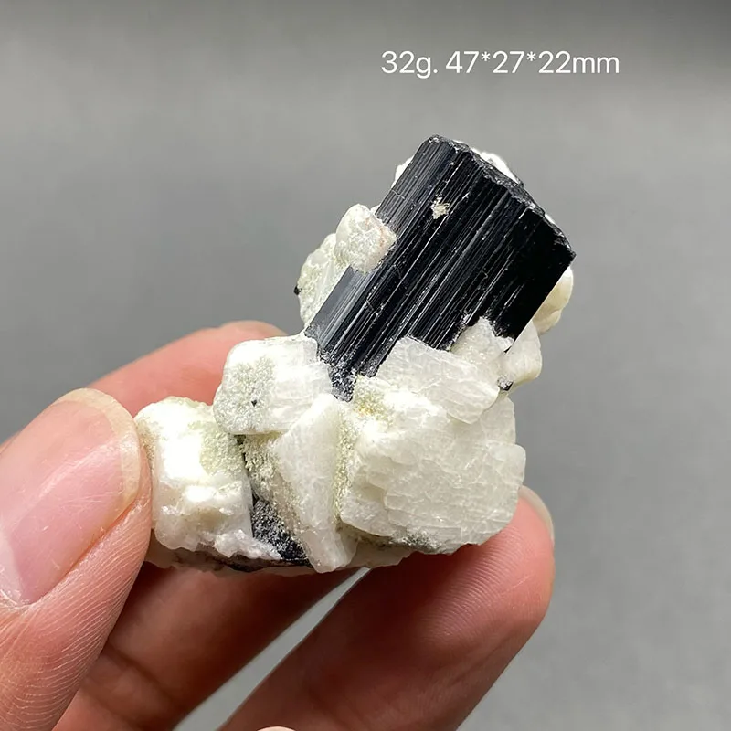 100% natural Pakistan black tourmaline mica paragenetic original stone mineral specimen collection.