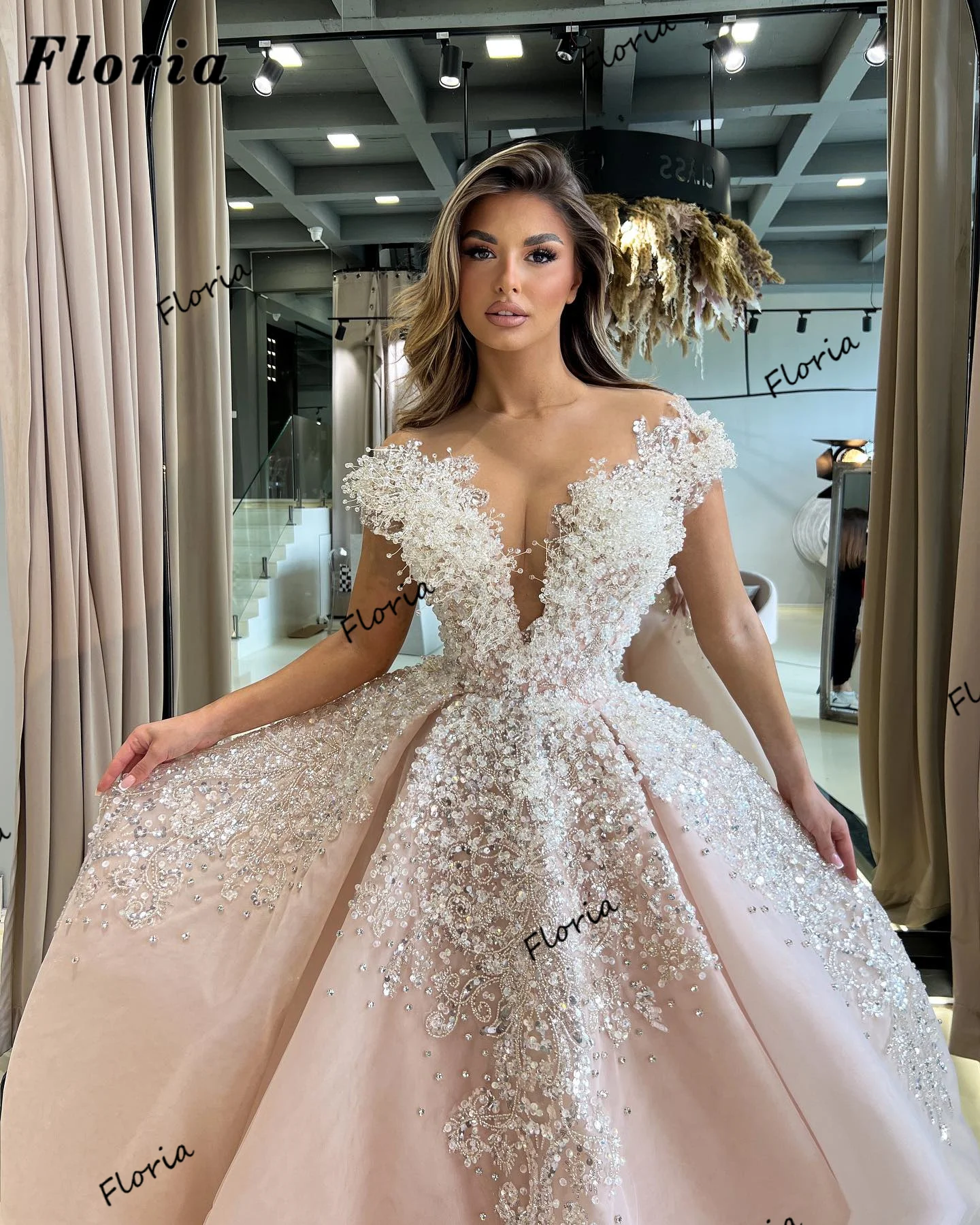 

Princess Elegant A Line Beaded Prom Dress For Women Haute Coutures Crystals Pearls Evening Dresses Arabic Dubai Party Gowns 2023