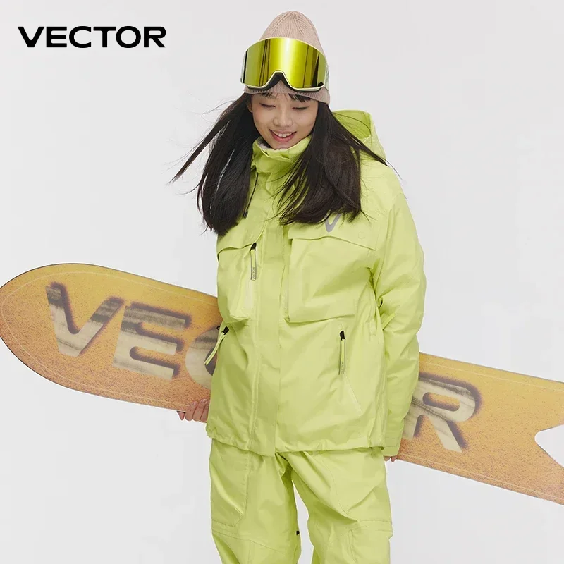 VECTOR Ski Wear Women Man Hooded Sweater Reflective Trend Wear Thickened Warmth and Waterproof Ski Equipment Suit Women