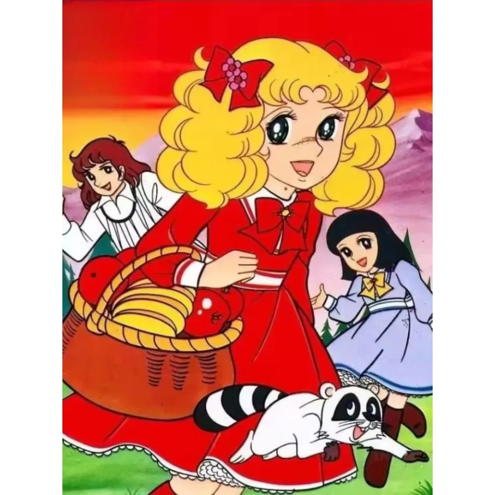 DIY Anime japonés caramelo chica flor 5D pintura de diamante mosaico punto de cruz bordado hecho a mano regalo