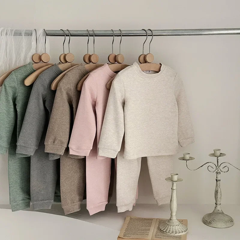 2-10T Toddler Kid Baby Boy Girl Clothes Set Long Sleeve Cotton T Shirt Top Pant Suit Casual Pj Set Home Wear Outfit image 6