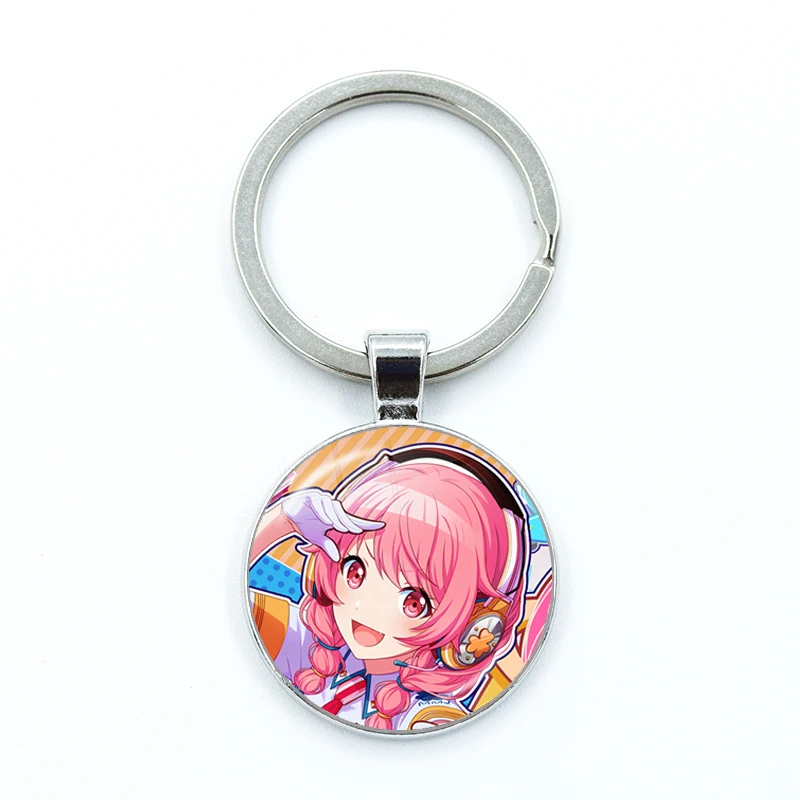 Projeto SEKAI Anime Momoi Airi MAIS MAIS SALTO! Chaveiro com pingente de vidro, joias, bolsa, lembrança, chaveiro