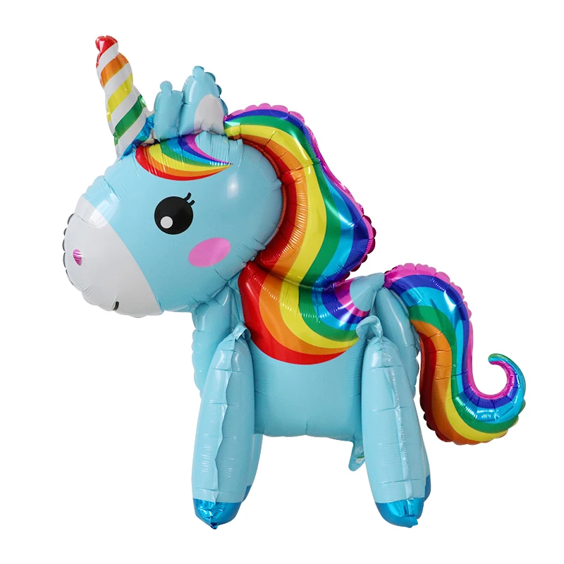 Cartoon 3D Rainbow Gradient Unicorn Foil Balloons Kids Girl\'s Birthday Party Gift Decorations Baby Shower Toys Globos Supplies