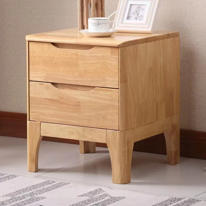 Nordic solid wood nightstand, minimalist storage cabinet, modern light luxury small apartment solid wood bedside cabinet
