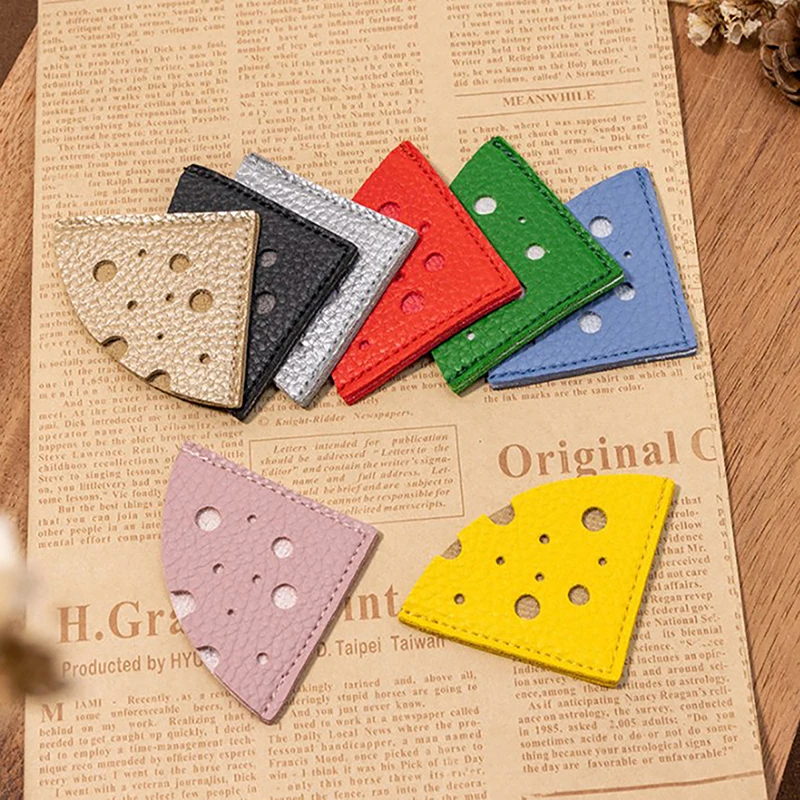 Pagination Mark Cheese Shape Bookmark Multi-color PU Leather Book Reading Sorter Handcrated Reading Bookmark Book Paginator