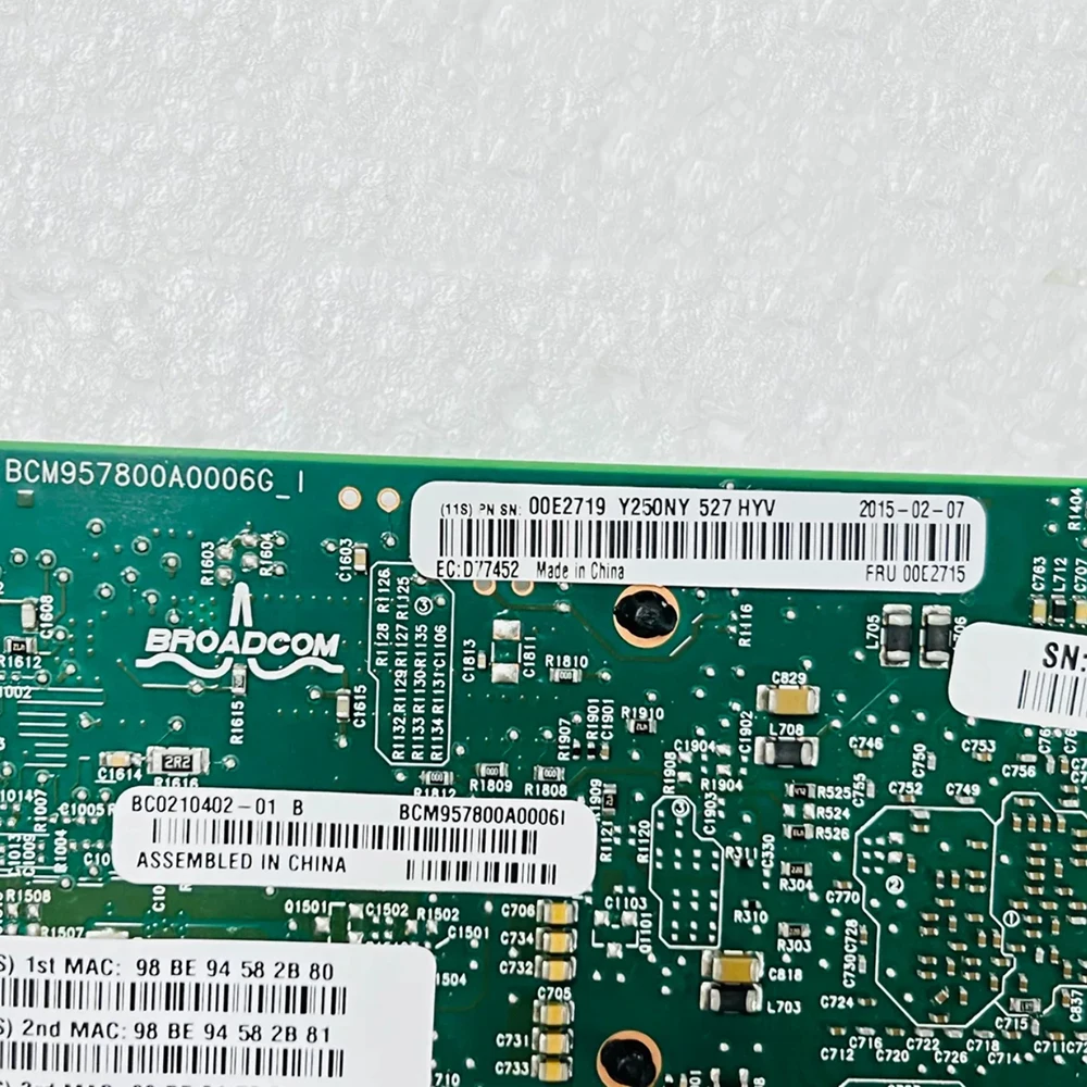 لبطاقة IBM 00E2715 00E2719 EN0S/EN0U PCIe3 4 منافذ (10Gbx2 + 1GbEx2) 10 جيجابت