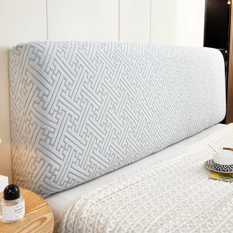 Nordic Jacquard Bedhead Cover Stretch Inclusive Headboard Covers Solid Color Thicken Bedside Back Dust Proof Protector Cover