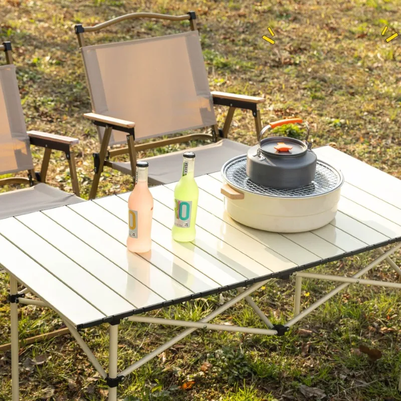 Aoliviya Carbon Steel Folding Table-Piece Beach Furniture Style Simple Camping Folding Table Metal Wholesale Table and Chair Out