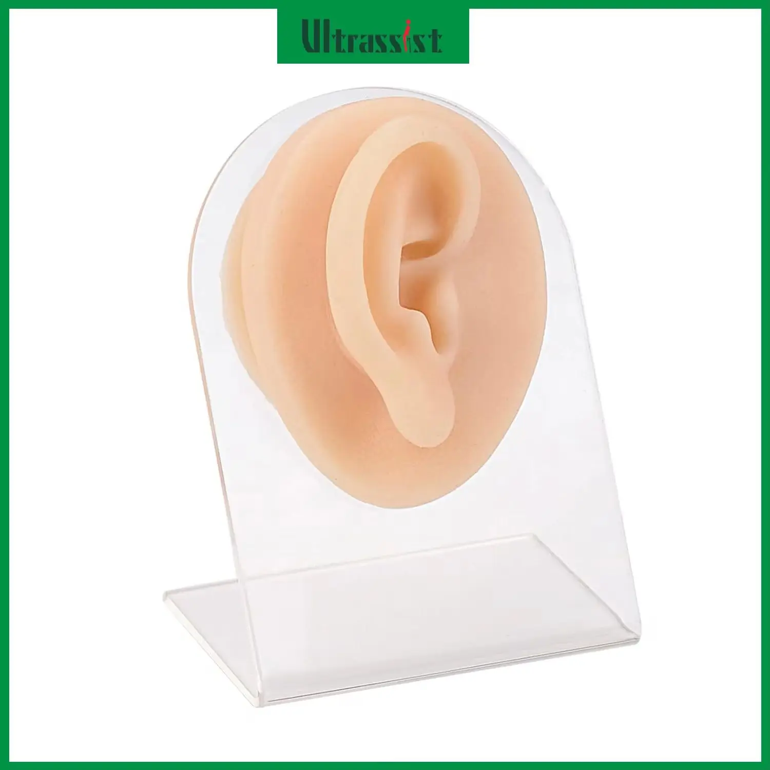 Modèle d'oreille d'entraînement en silicone Ultrassist pour la pratique du piercing, fausse oreille droite, support de présentation de bijoux, outil pédagogique d'acupuncture